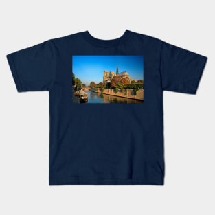 Notre-Dame and river Seine Kids T-Shirt